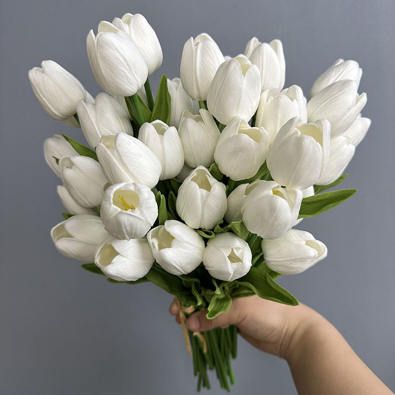 Artificial PU Tulips Bouquet – Real Touch Flowers for Weddings & Home Décor