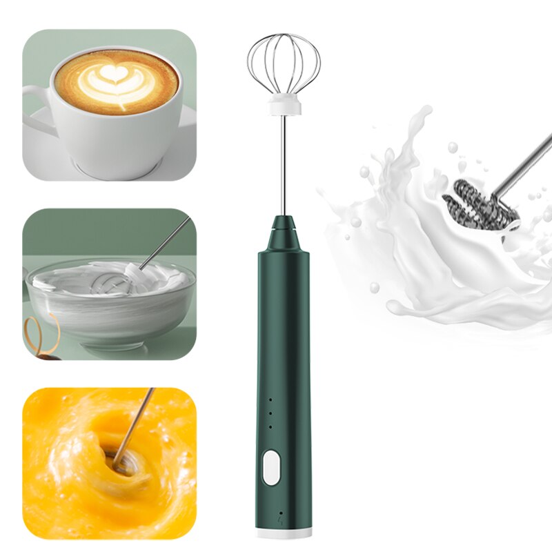 Handheld USB Milk Frother - 3 Speed Electric Foam Maker