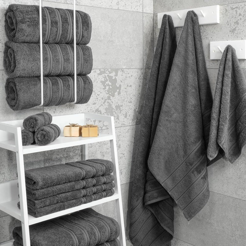 Turkish Cotton Bath Towels - Luxury 4 Piece Set, 600 GSM