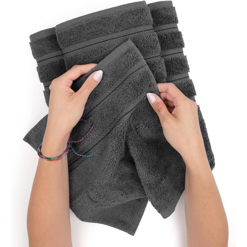 Turkish Cotton Bath Towels - Luxury 4 Piece Set, 600 GSM