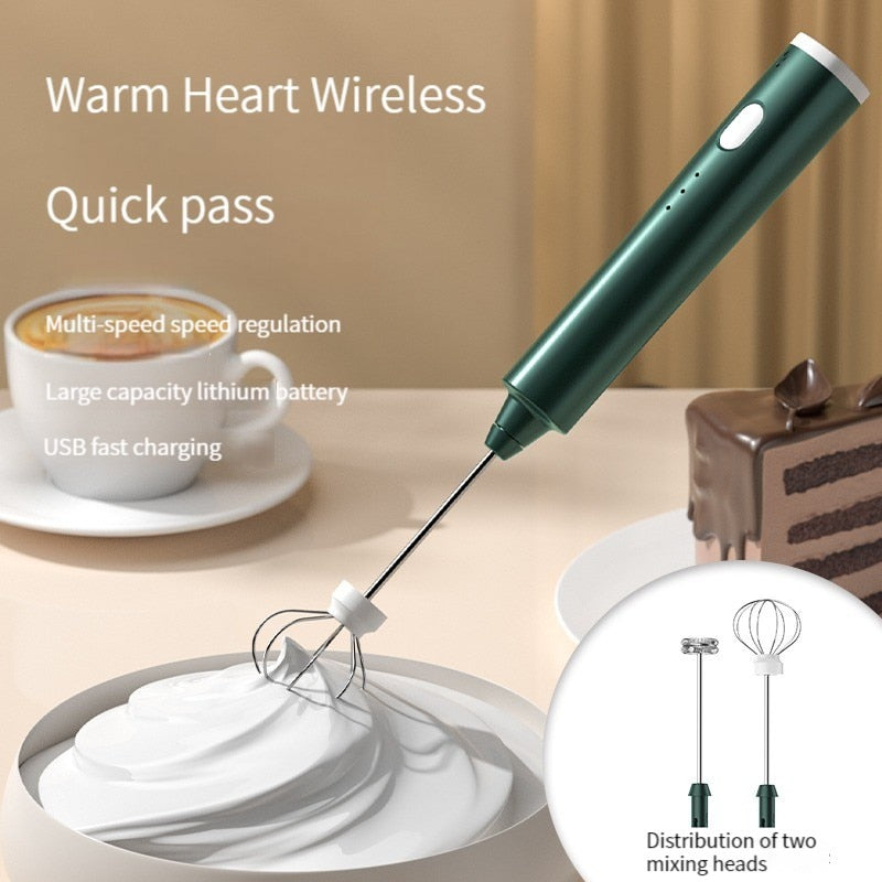 Handheld USB Milk Frother - 3 Speed Electric Foam Maker