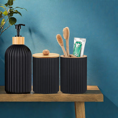 Hand Soap Dispenser & Cotton Ball Storage for Bathroom
