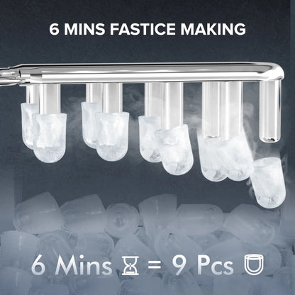 Auseo Compact Ice Maker with Self-Cleaning – 26 lbs/Day, 9 Cubes in 6 Minutes
