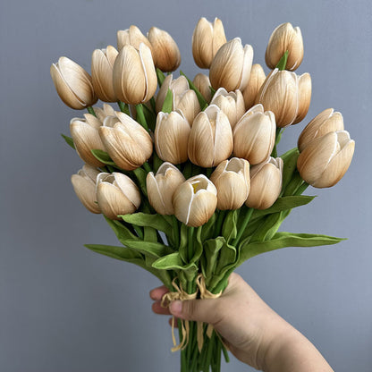 Artificial PU Tulips Bouquet – Real Touch Flowers for Weddings & Home Décor