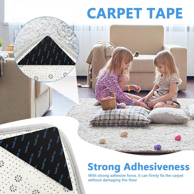 Non-Slip Rug Gripper: 12Pcs Washable Anti-skid Mat Stickers