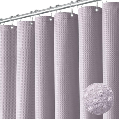 Waffle Waterproof Shower Curtain - Washable & Mildew Resistant