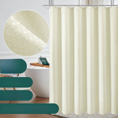 Waffle Waterproof Shower Curtain - Washable & Mildew Resistant