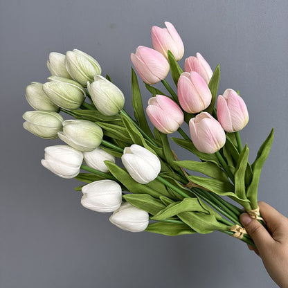 Artificial PU Tulips Bouquet – Real Touch Flowers for Weddings & Home Décor