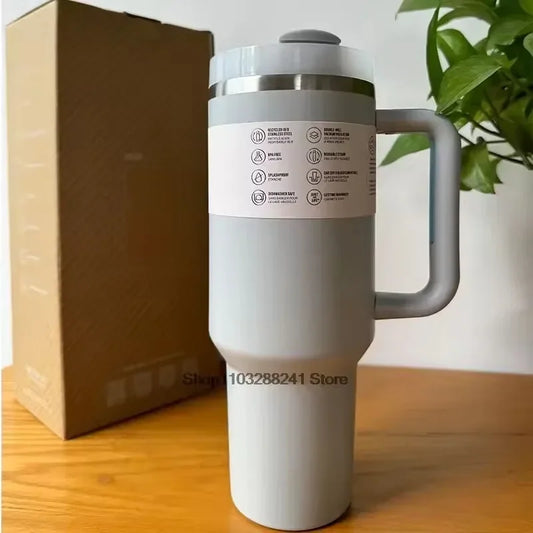 Stainless Steel 40oz Thermal Cup with Straw - Outdoor Ready