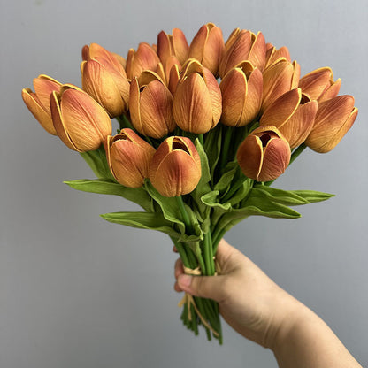 Artificial PU Tulips Bouquet – Real Touch Flowers for Weddings & Home Décor