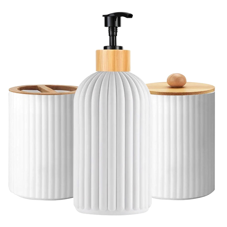 Hand Soap Dispenser & Cotton Ball Storage for Bathroom