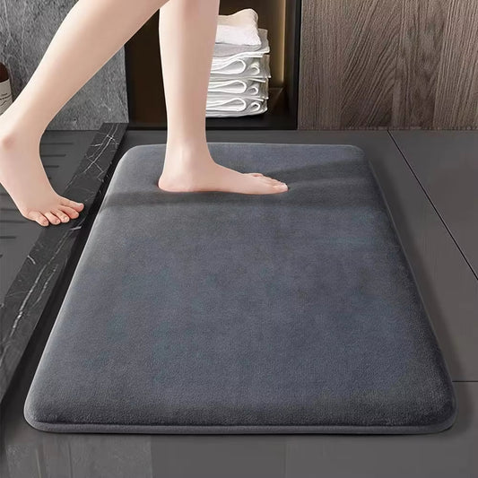 Non-Slip Coral Velvet Bath Mat - Absorbent Floor Decor