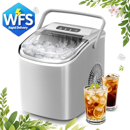 Auseo Ice Maker, Portable, 26Lbs/Day, Quick 9 Cubes, Self-Clean