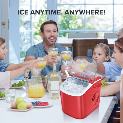 Auseo Compact Ice Maker with Self-Cleaning – 26 lbs/Day, 9 Cubes in 6 Minutes